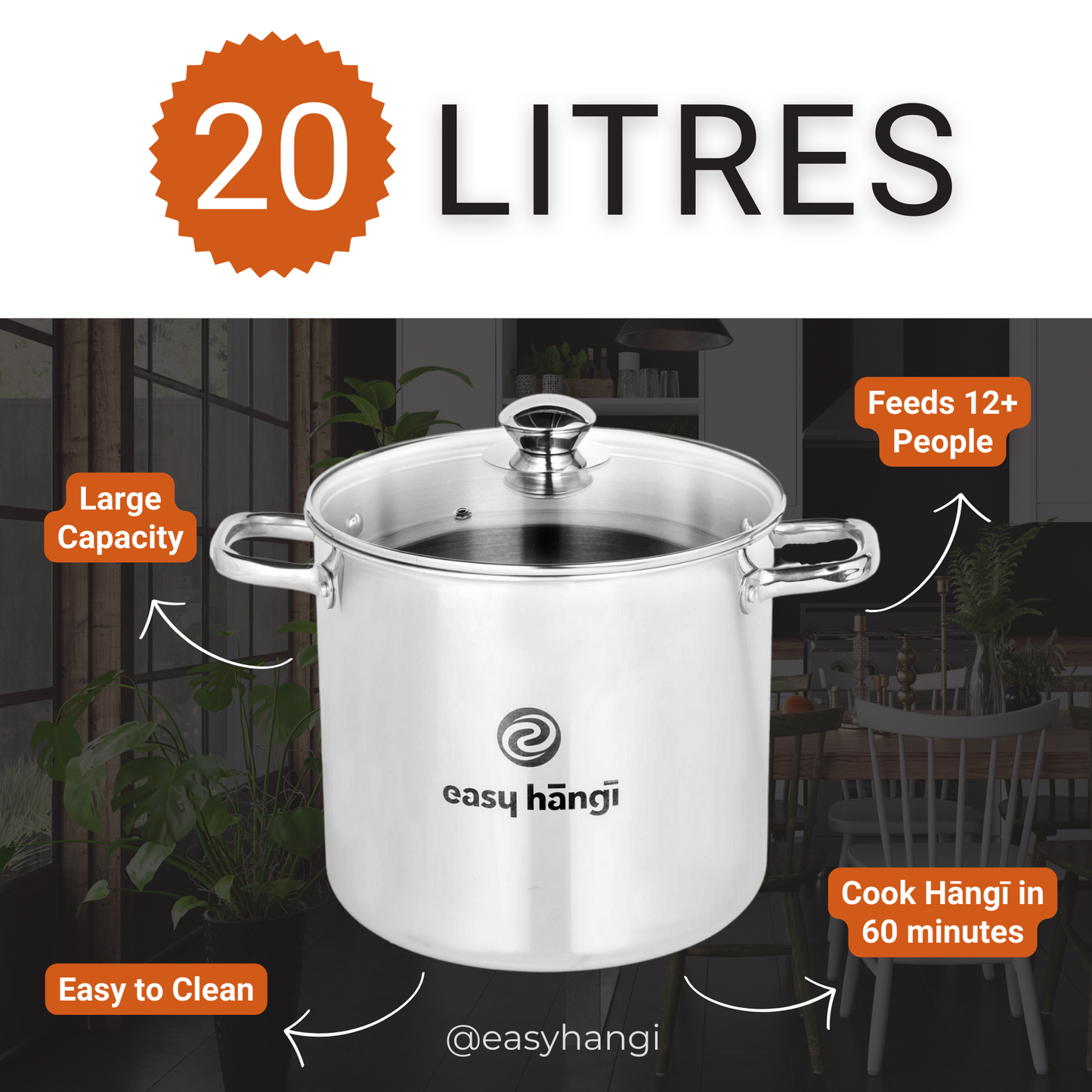 Triply 20L Easy Hāngī Cooking Kit + 4 FREE Flavour Stick Packs